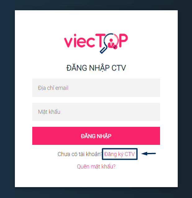 Đăng nhập tài khoản CTV viecTOP